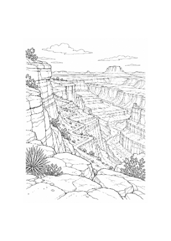 Small presentation of Canyon Switchback, an actual outline illustration