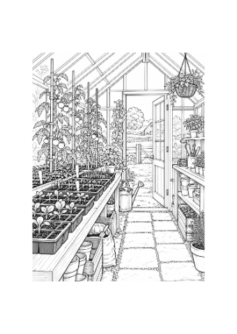 Small presentation of Seedhouse Morning, an actual outline illustration