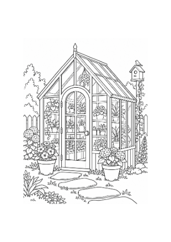 Small presentation of The glasshouse, an actual outline illustration