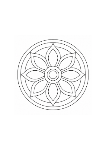 Small presentation of Eight Petals, Three Rings, an actual outline illustration