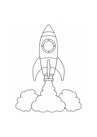 Small presentation of Rocket Above the Clouds, an actual outline illustration