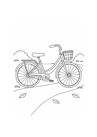 Small presentation of Bicycle and the Curved Path, an actual outline illustration