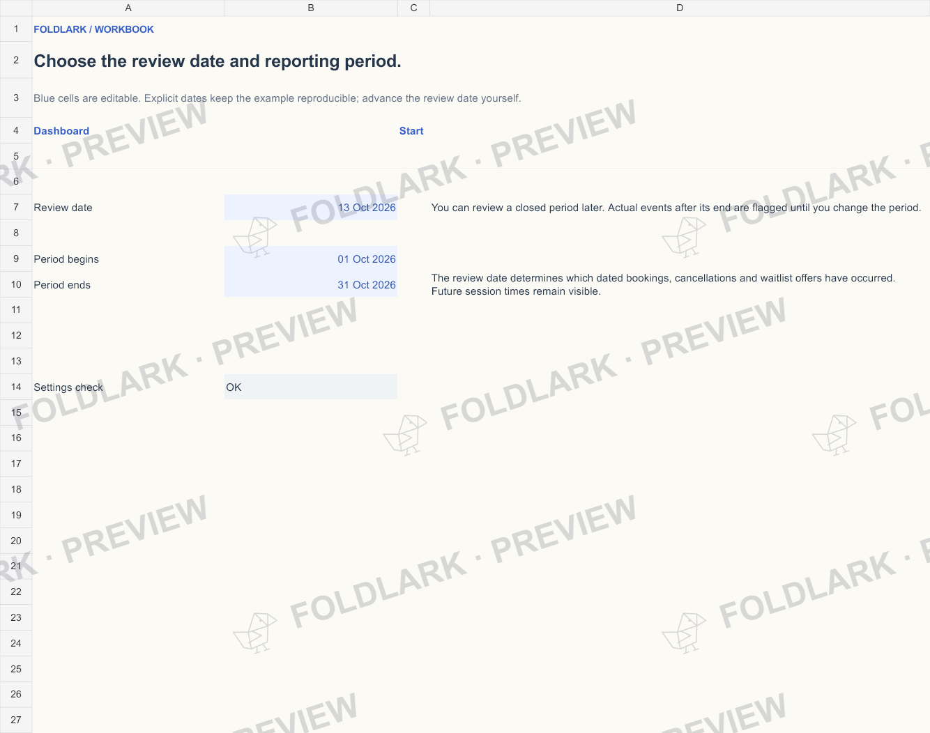 Settings: actual marked preview