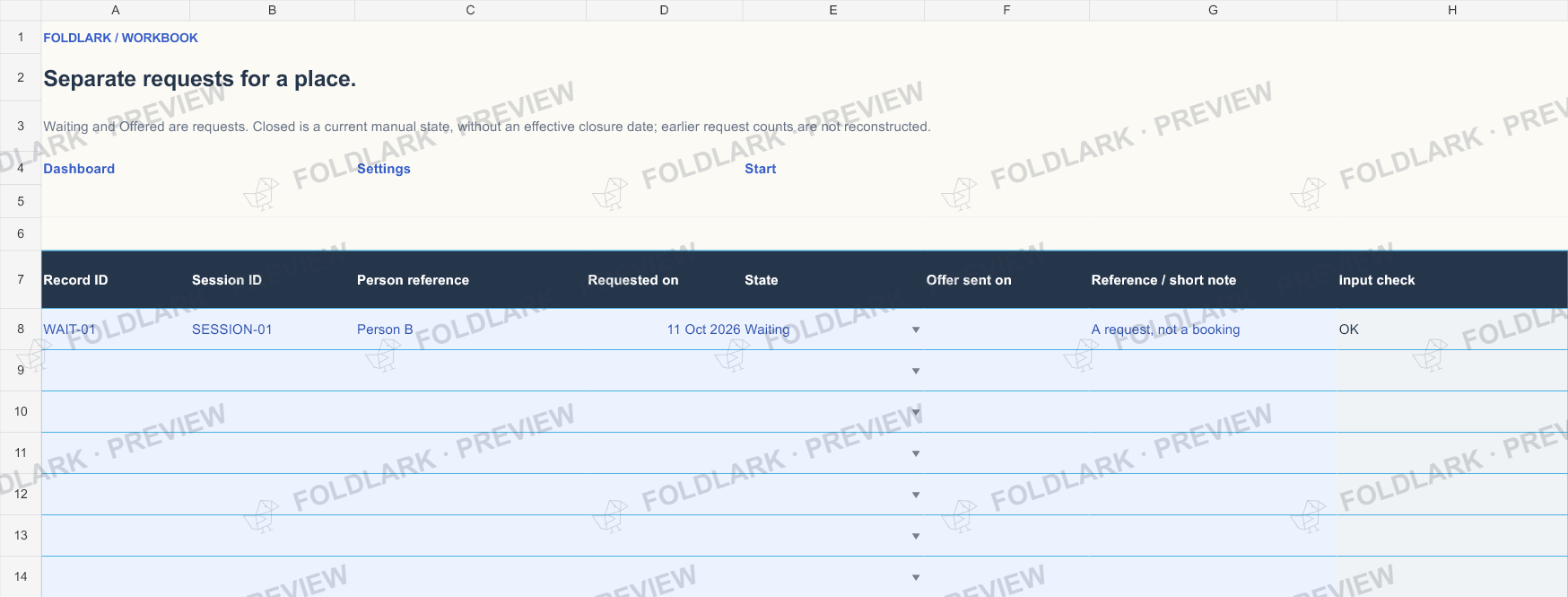 Waitlist: actual marked preview
