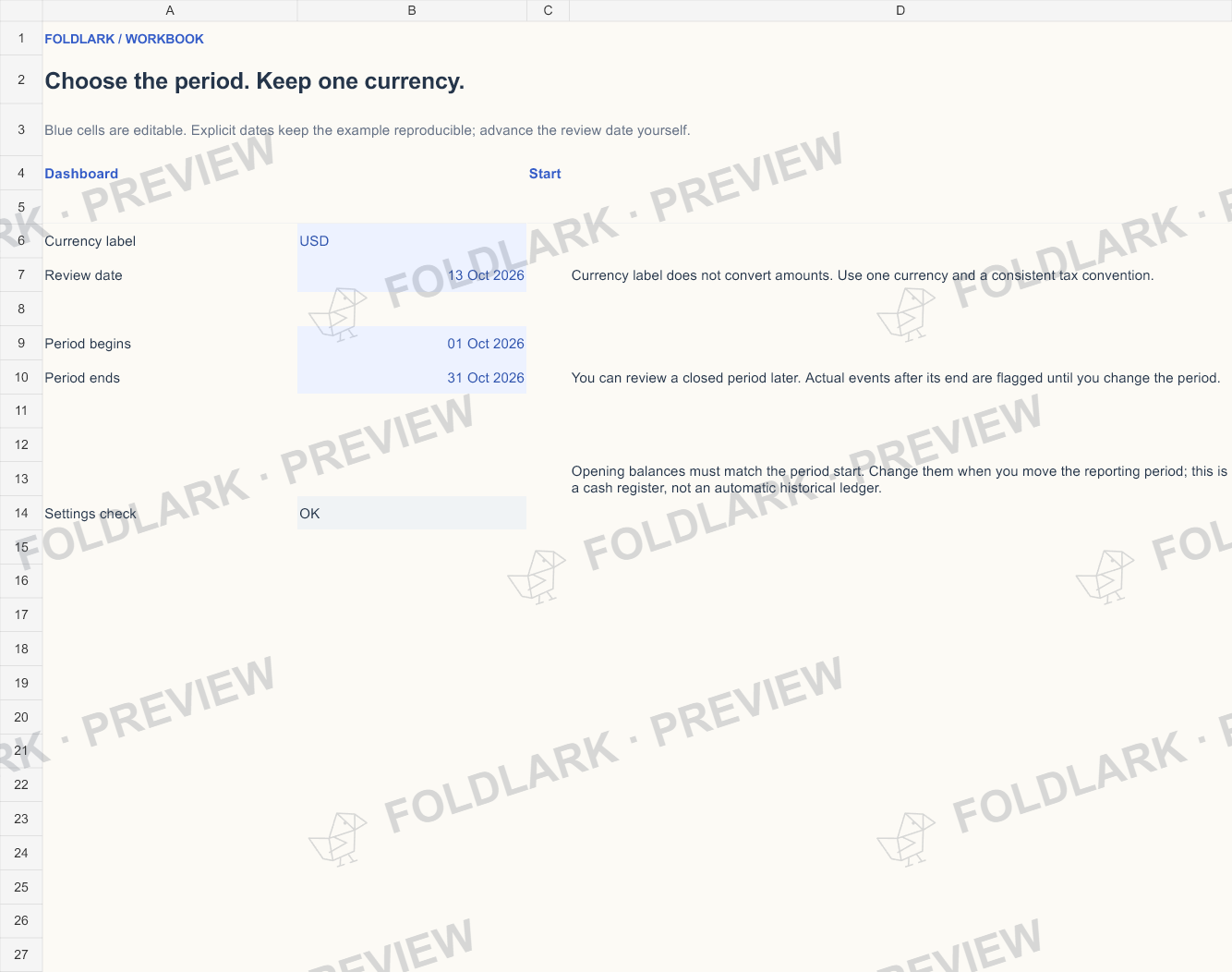 Settings: actual marked preview