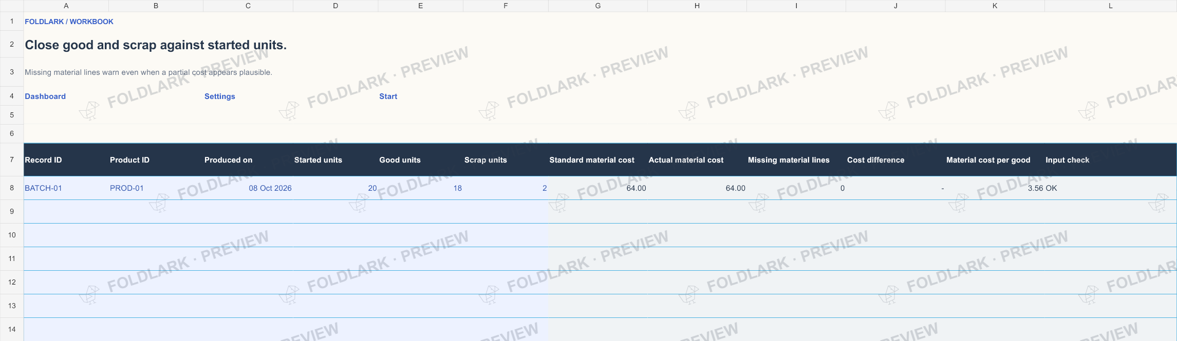 Batches: actual marked preview