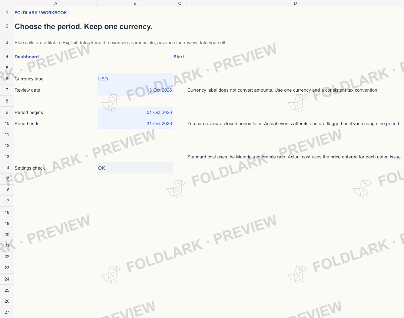 Settings: actual marked preview
