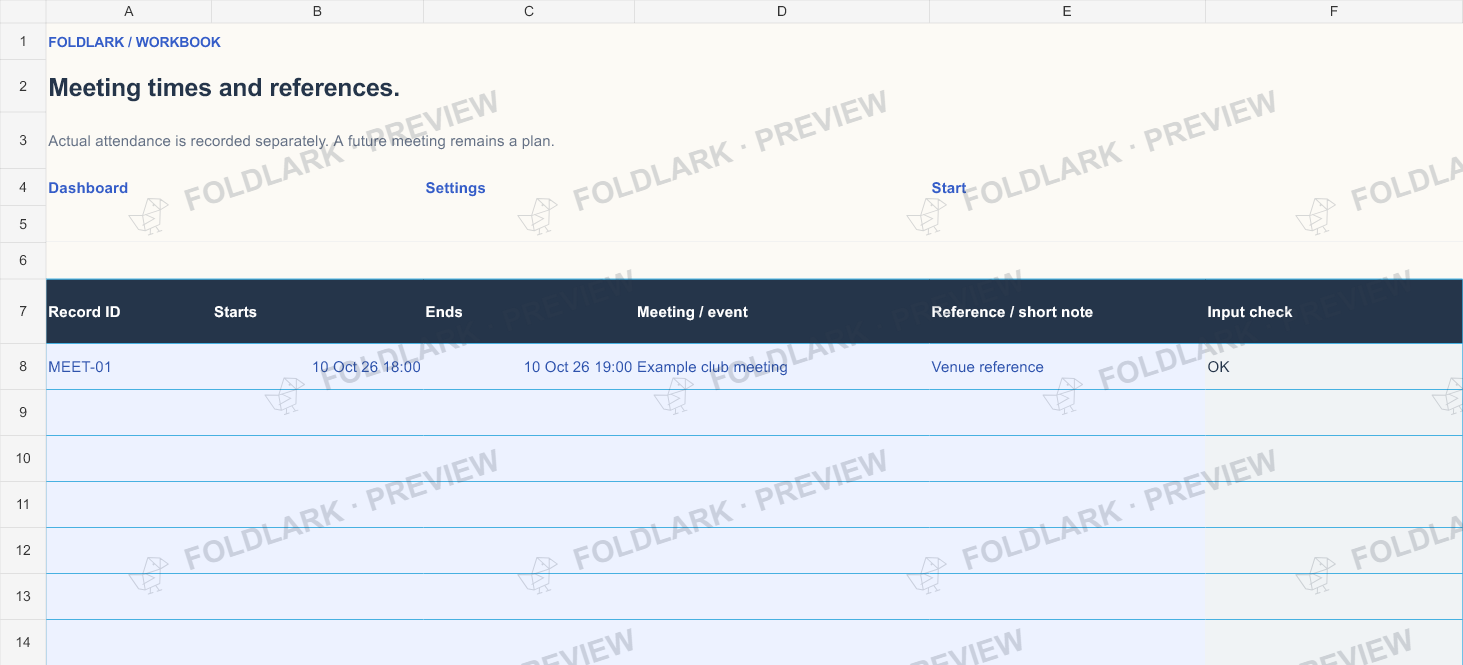 Meetings: actual marked preview