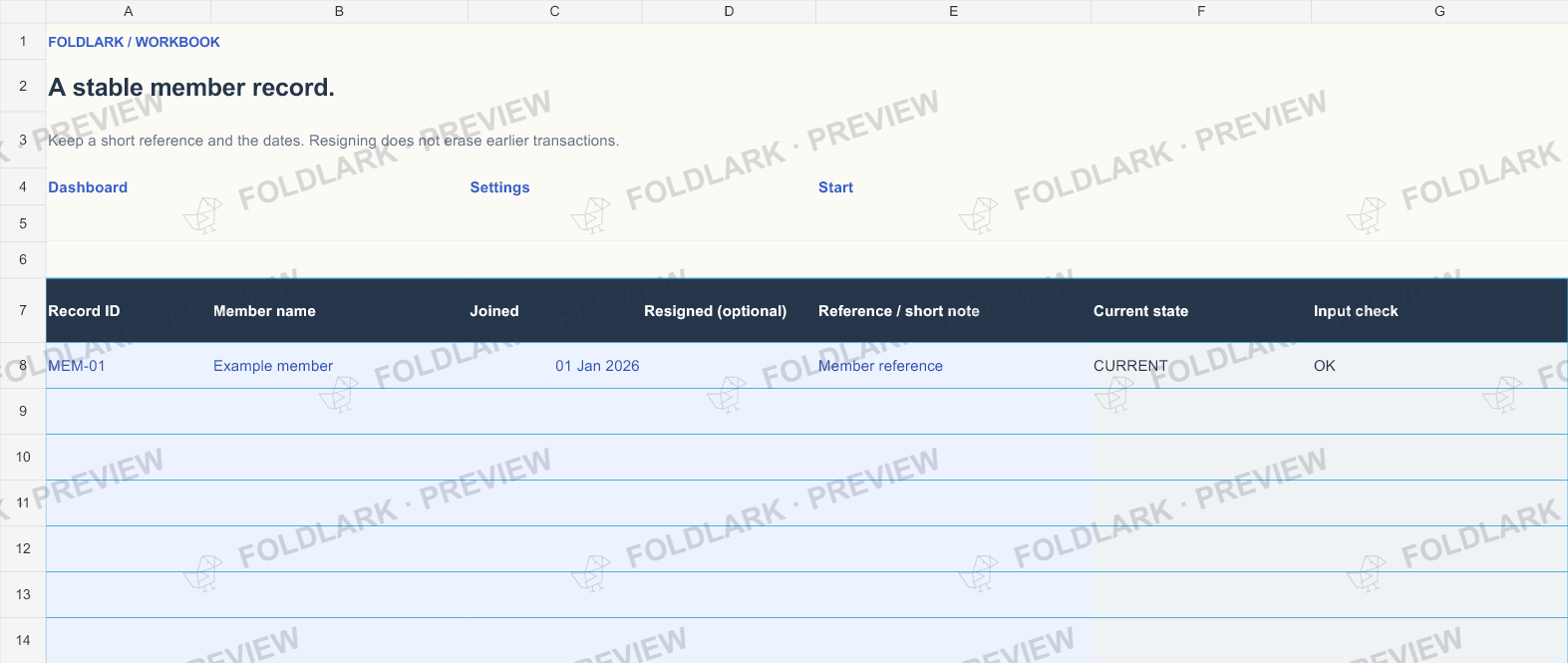 Members: actual marked preview