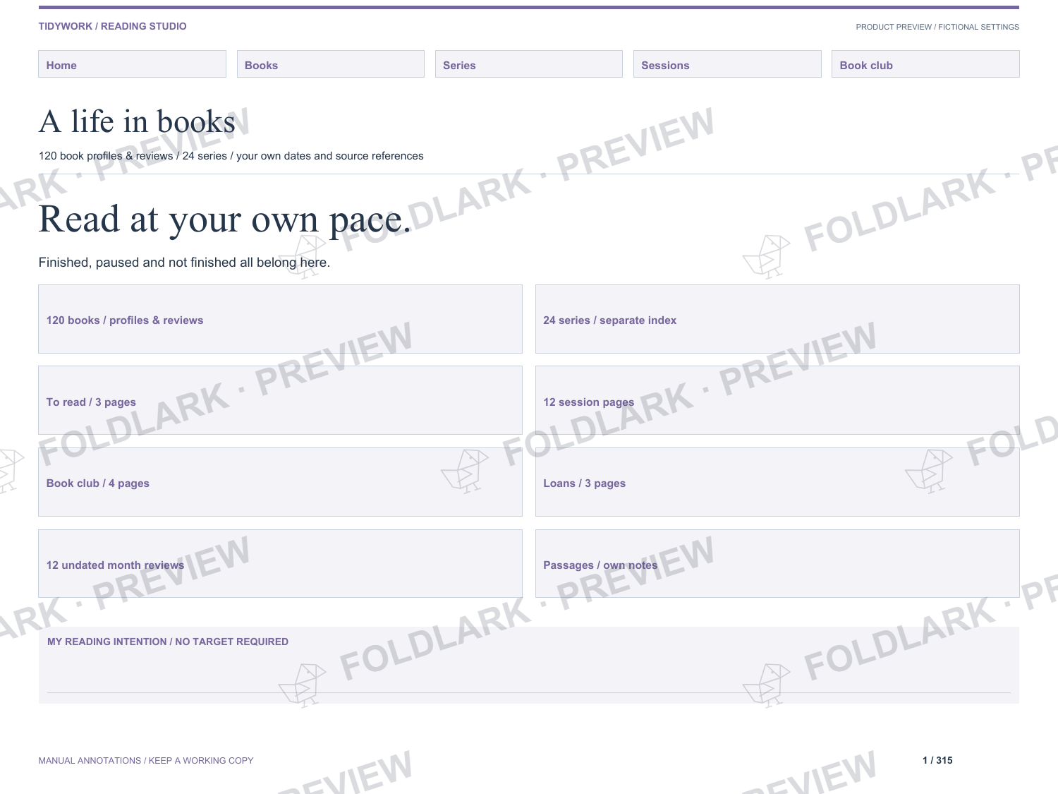 A life in books: actual marked preview