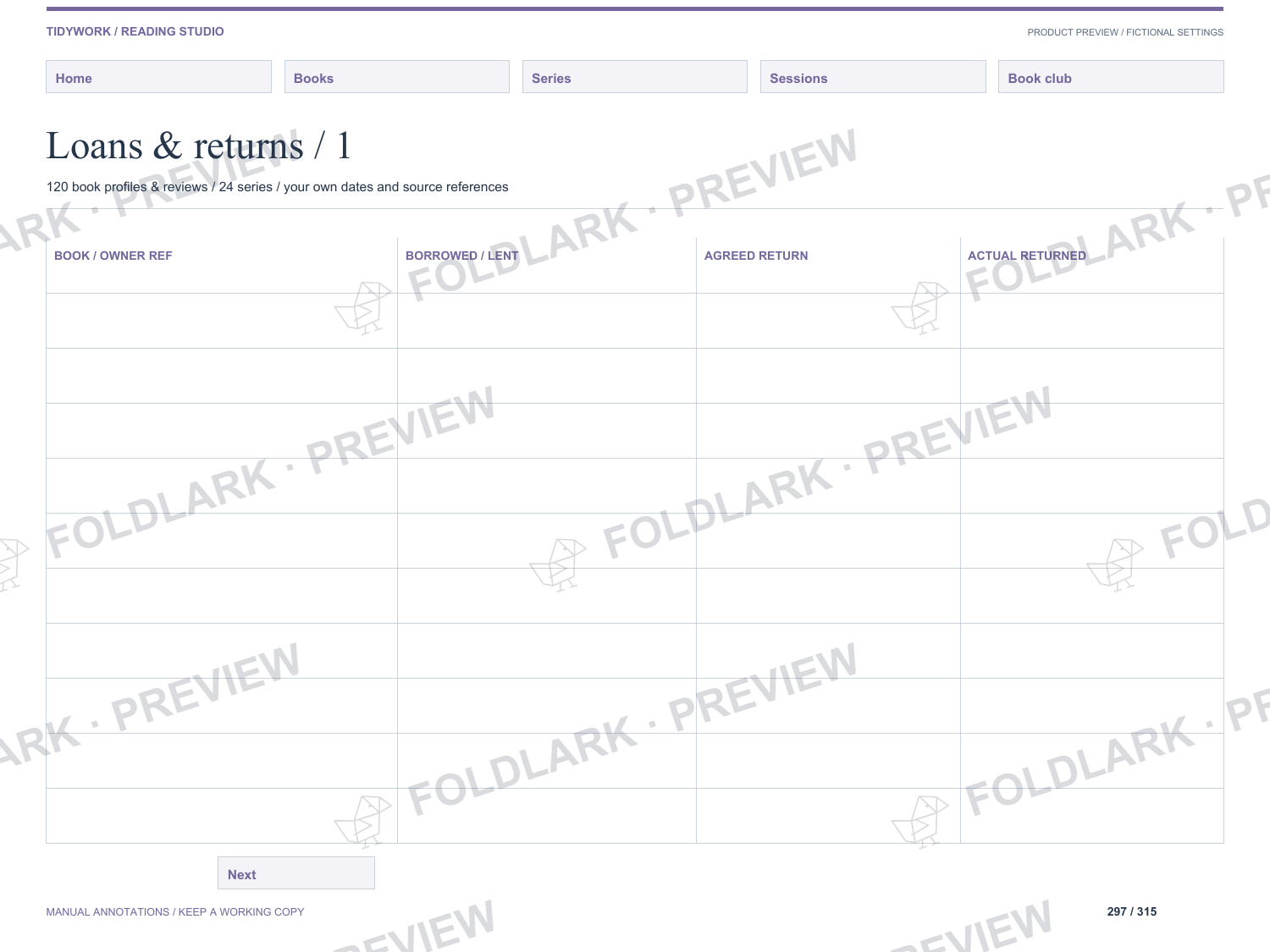 Loans & returns: actual marked preview