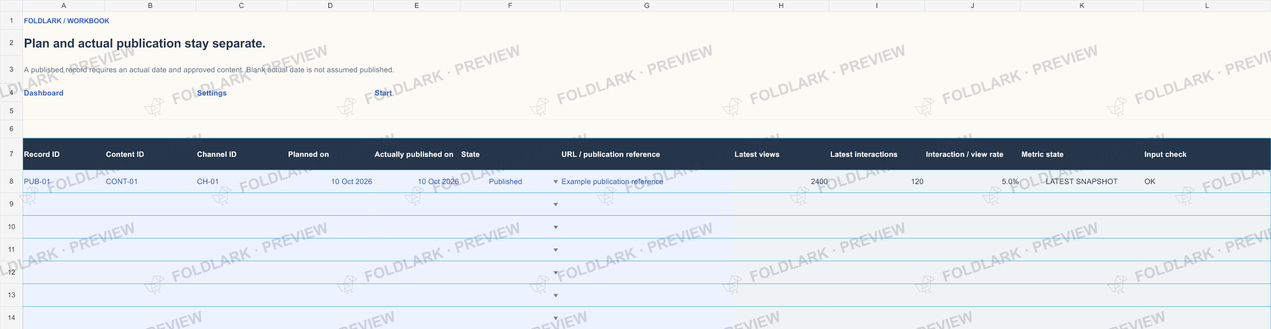 Publications: actual marked preview