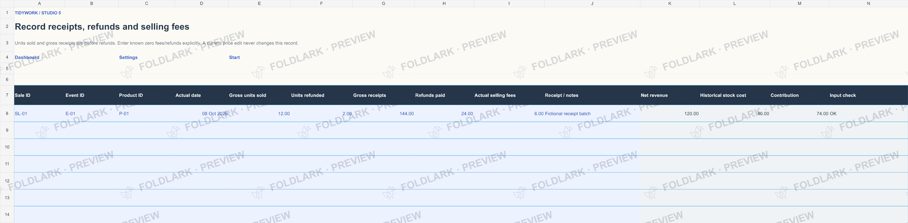 Sales: actual marked preview