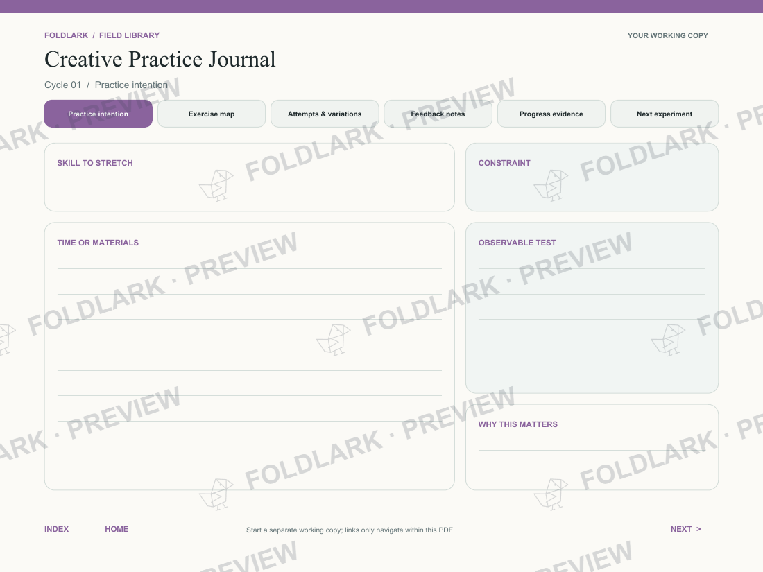 Practice intention: actual marked preview
