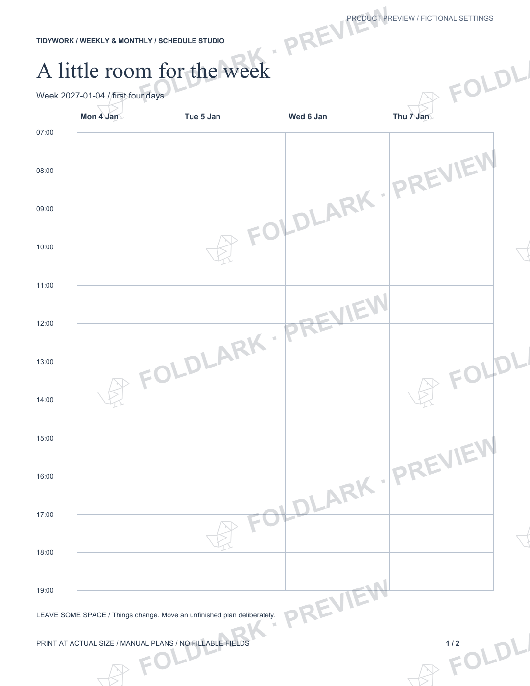 Actual separately sized Letter export of the same dated week.