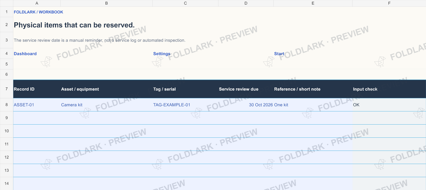 Assets: actual marked preview
