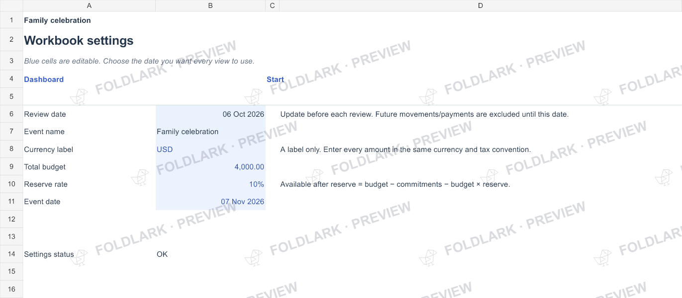 Settings: actual marked preview