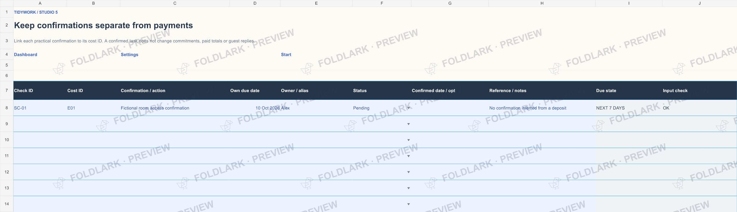 Supplier Checks: actual marked preview