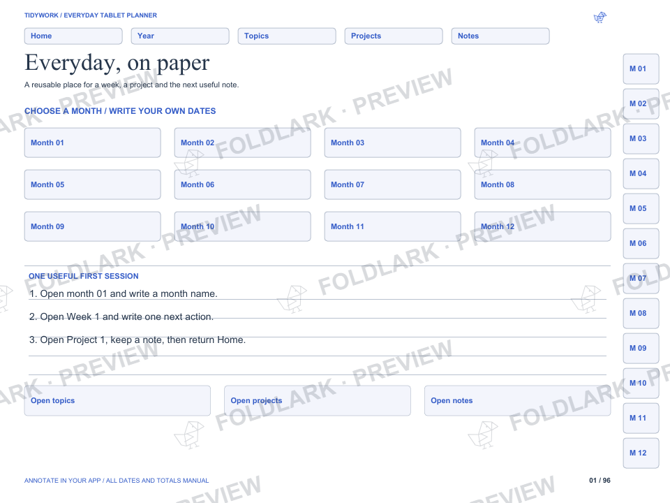 Everyday, on paper: actual marked preview