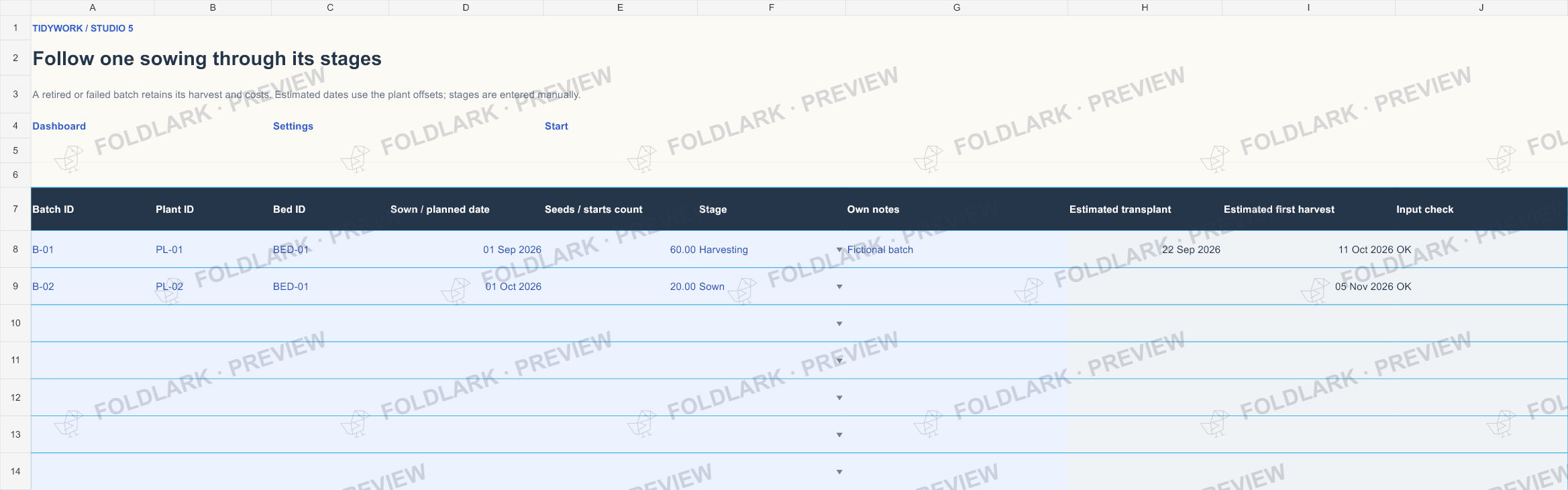 Batches: actual marked preview