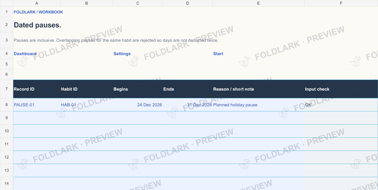 Exceptions: actual marked preview