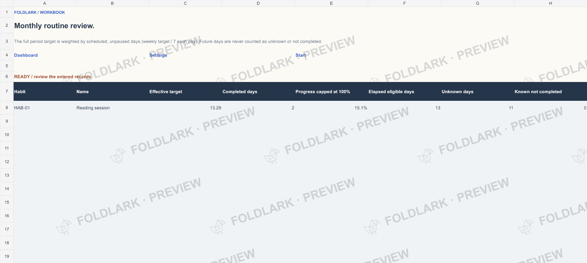 Monthly Review: actual marked preview