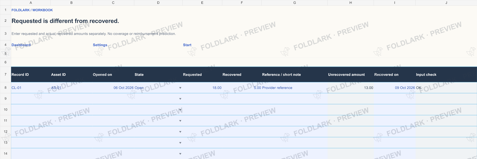 Claims: actual marked preview