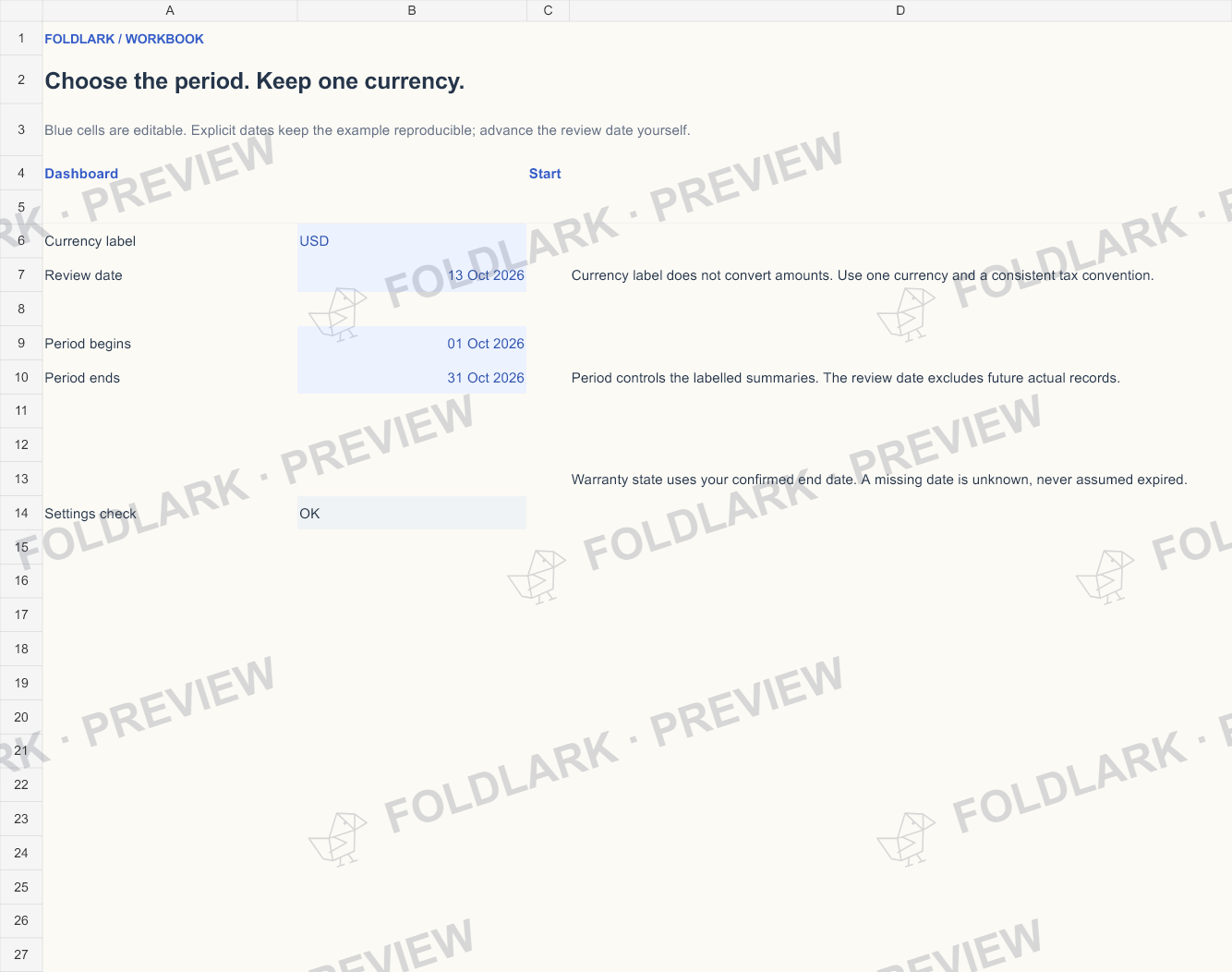 Settings: actual marked preview