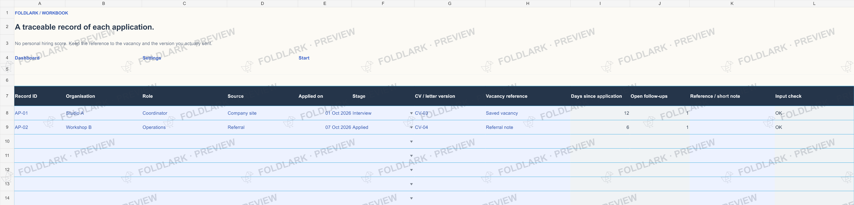 Applications: actual marked preview