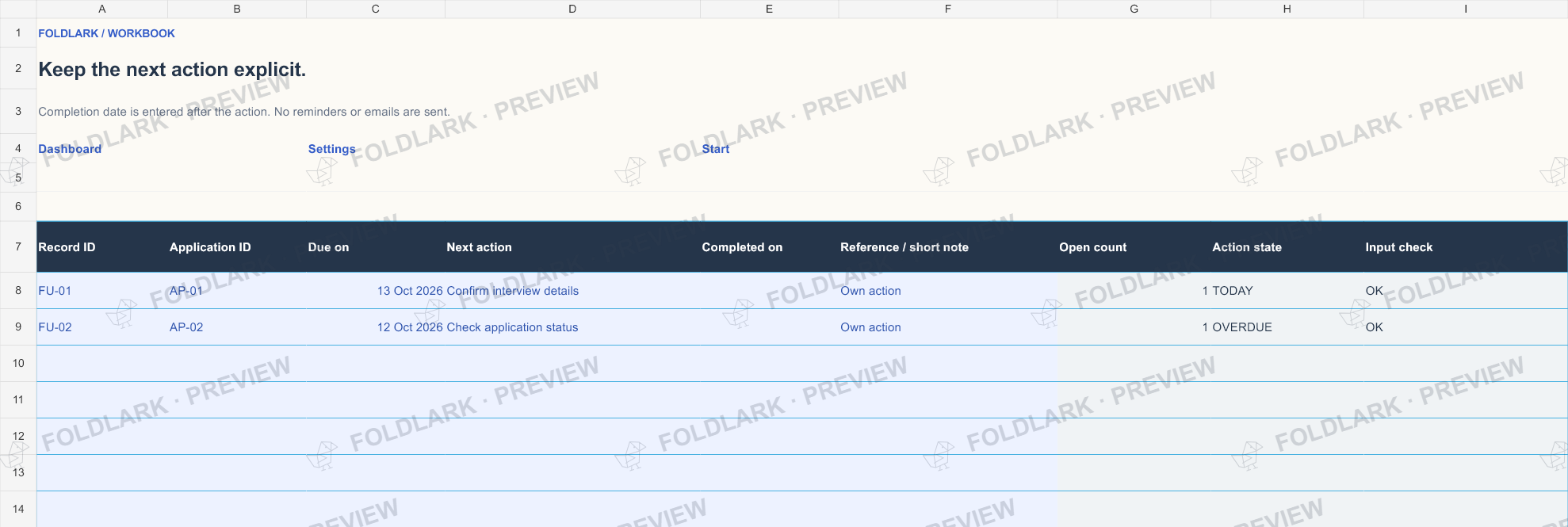 Follow-ups: actual marked preview