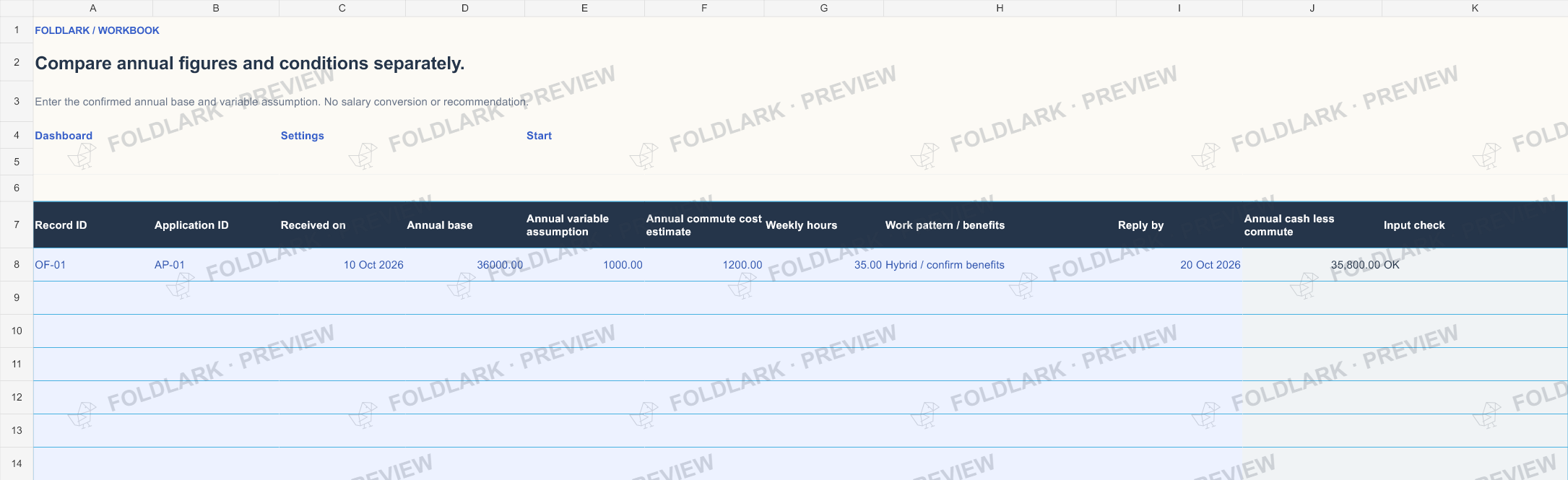 Offers: actual marked preview