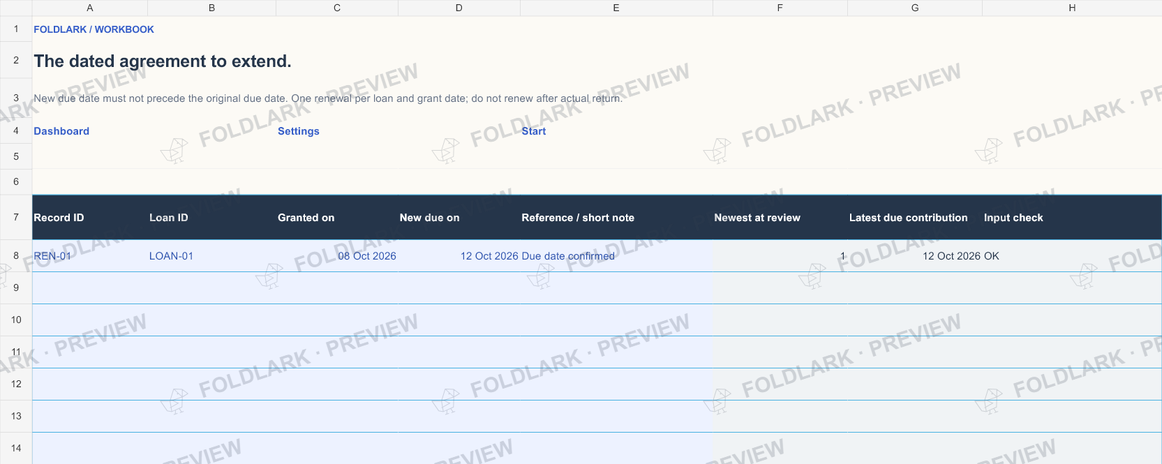Renewals: actual marked preview