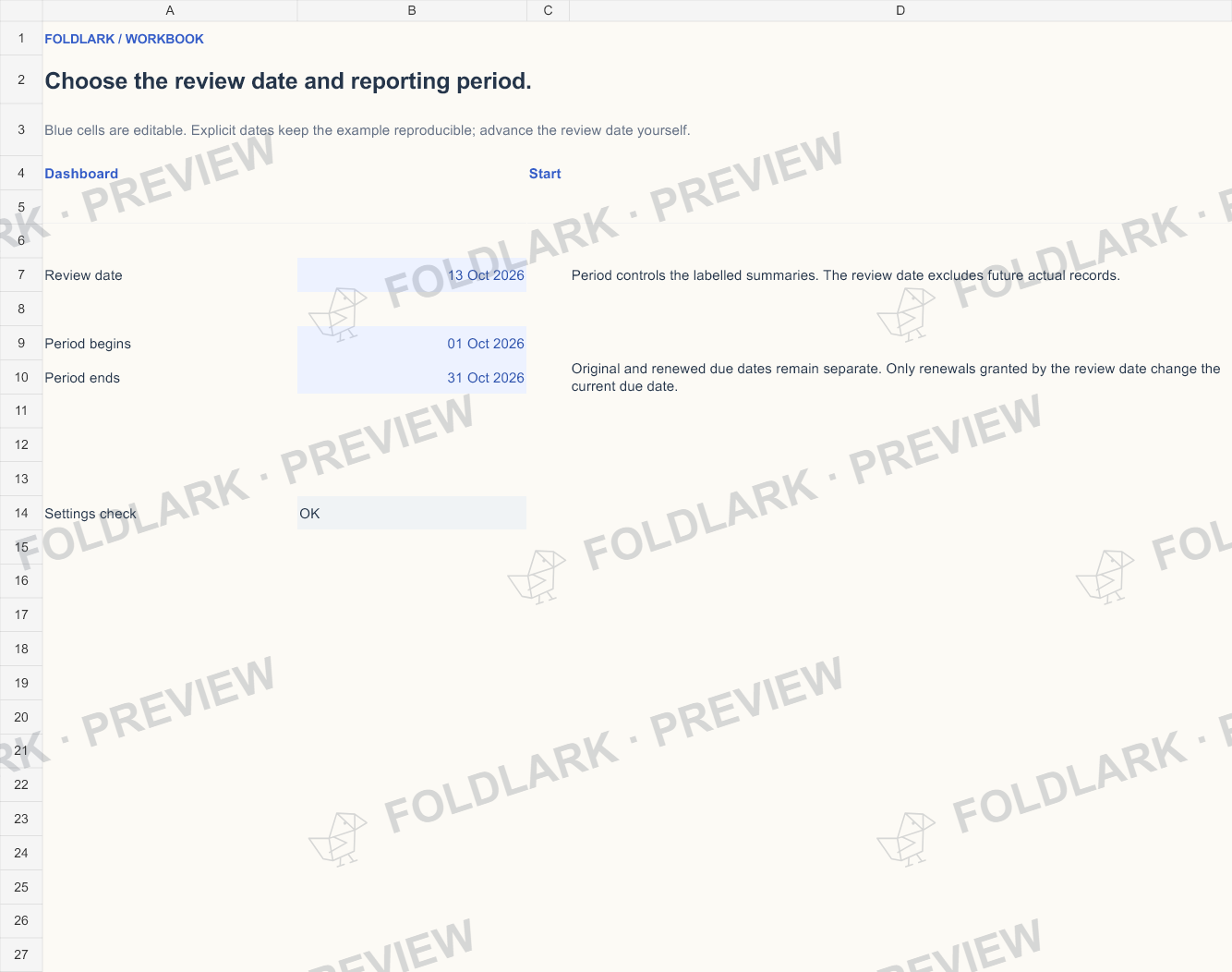 Settings: actual marked preview