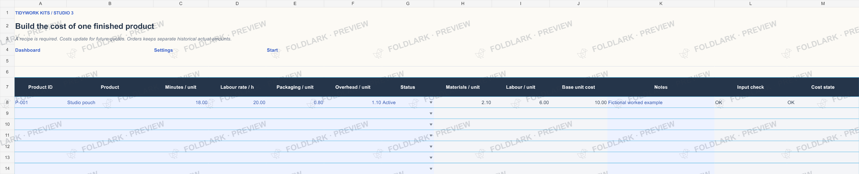 Products: actual marked preview