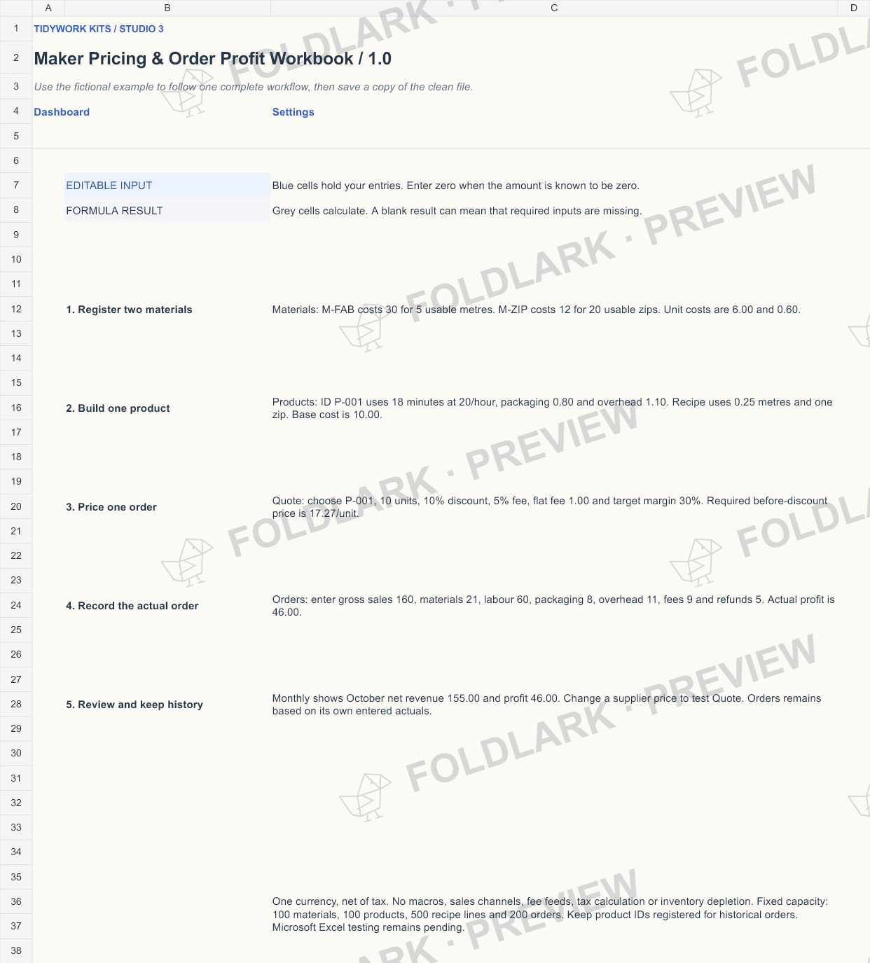 Start: actual marked preview