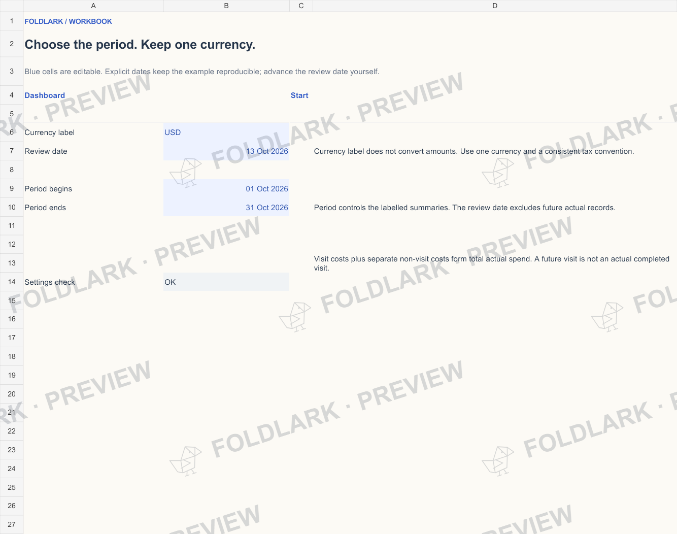 Settings: actual marked preview