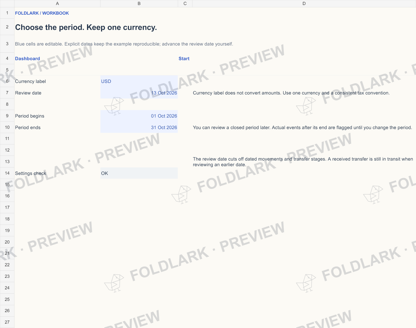 Settings: actual marked preview