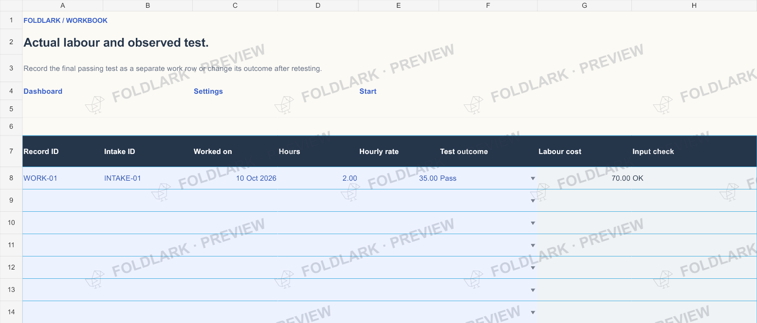 Work Log: actual marked preview