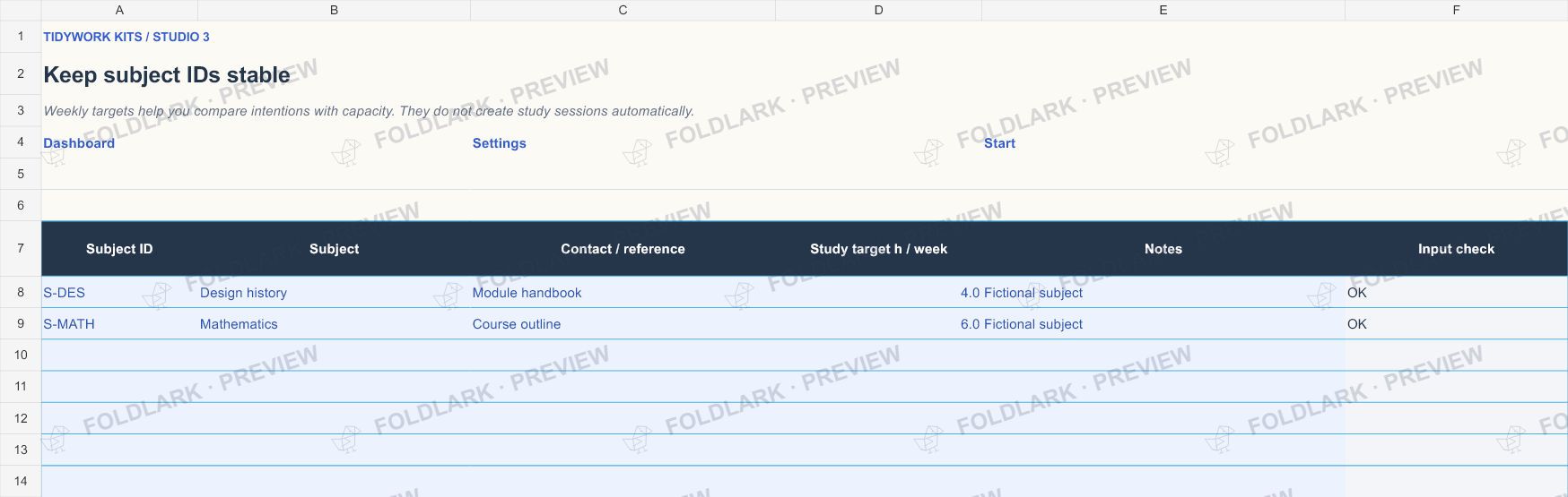 Subjects: actual marked preview