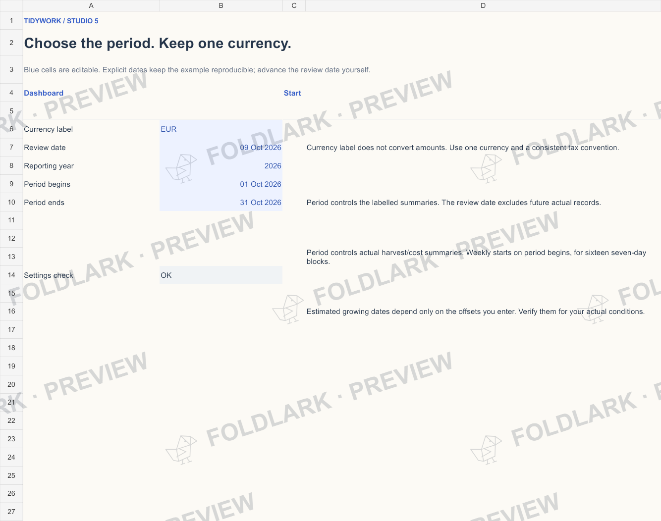 Settings: actual marked preview