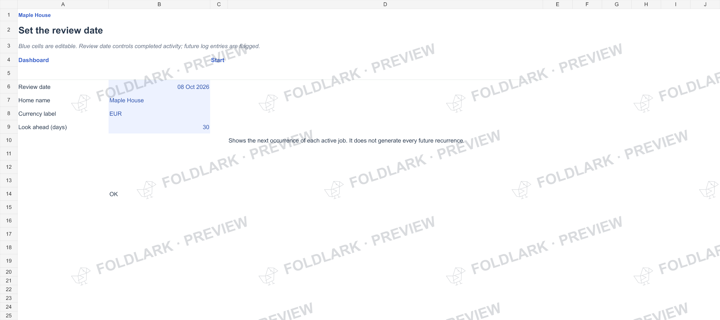 Settings: actual marked preview
