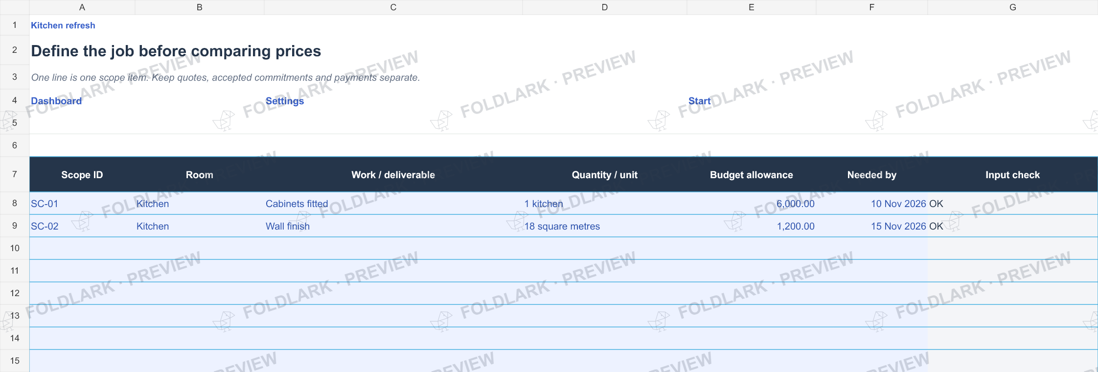 Scope: actual marked preview