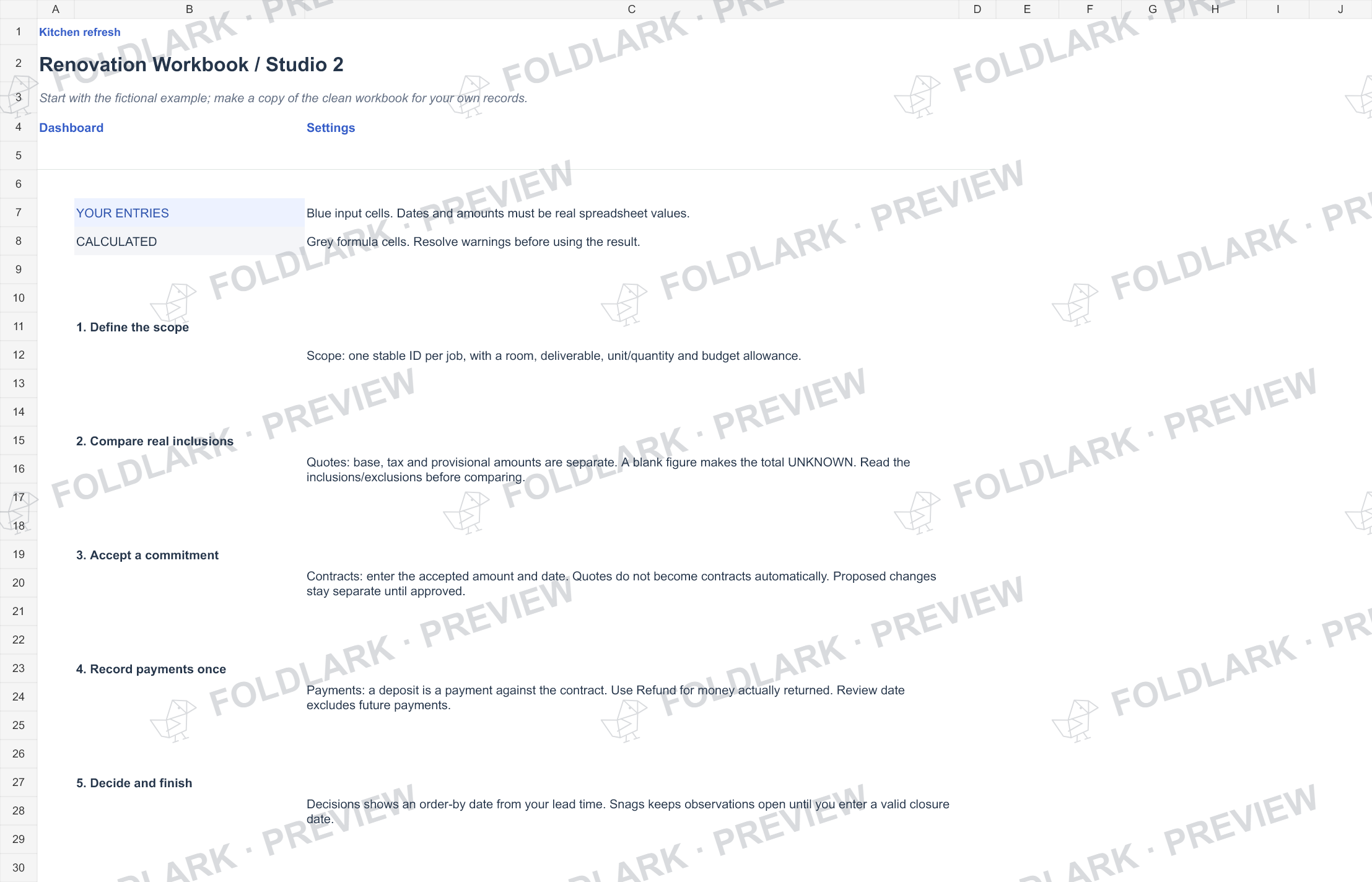 Start: actual marked preview