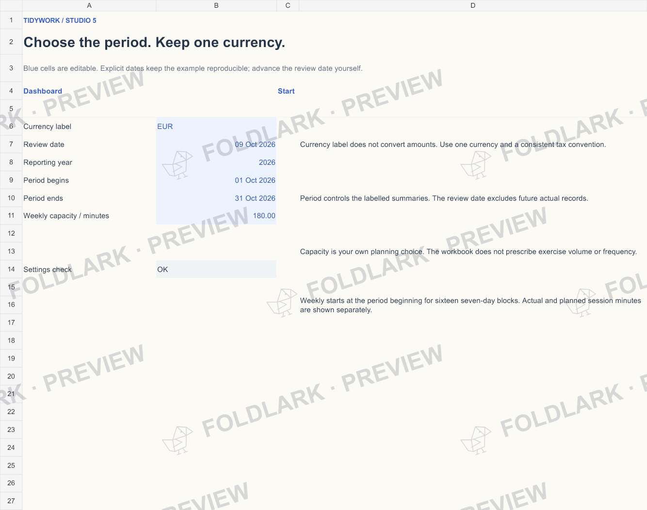 Settings: actual marked preview