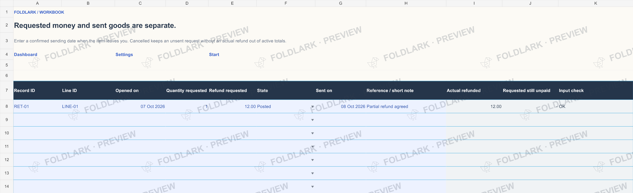 Returns: actual marked preview