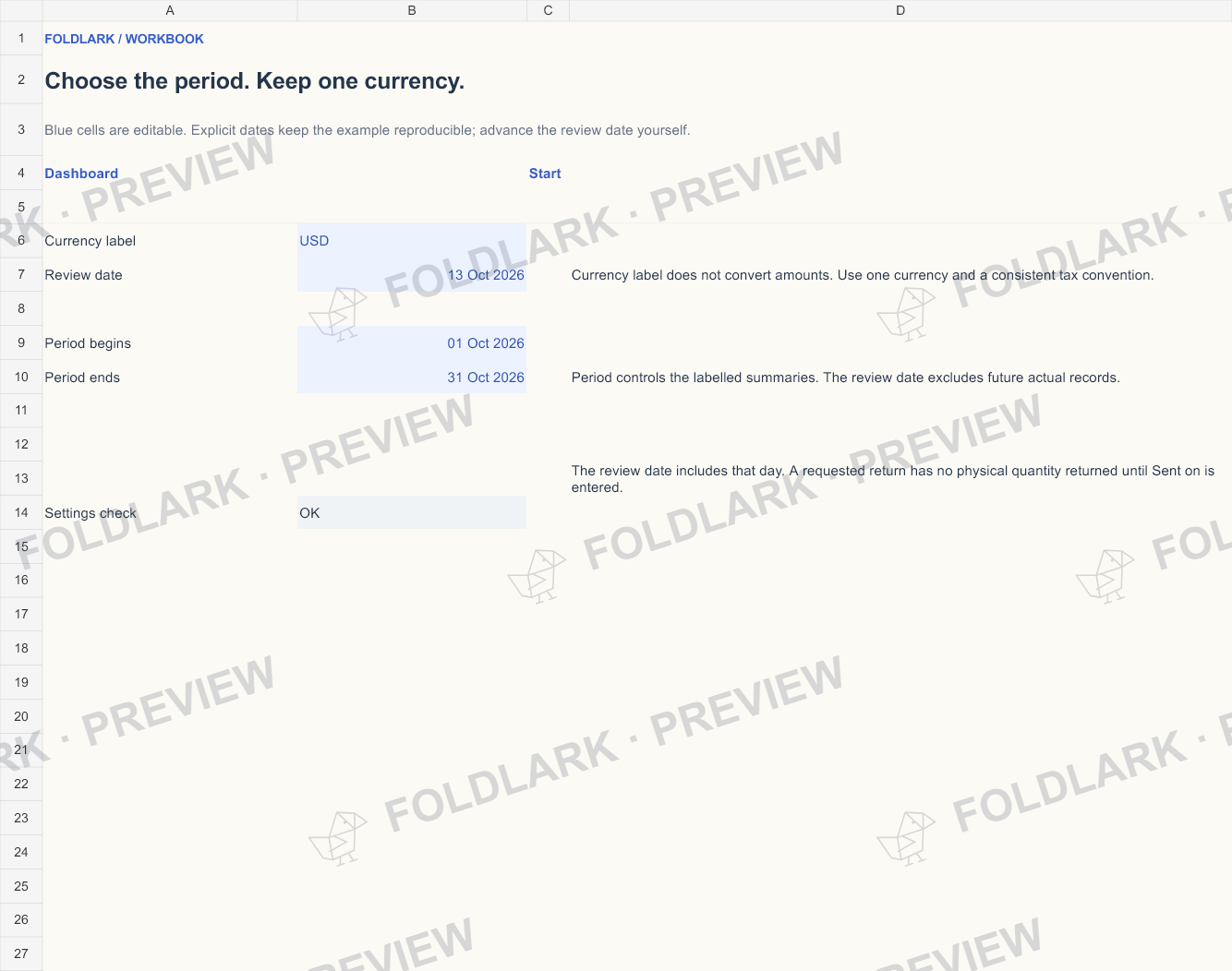 Settings: actual marked preview