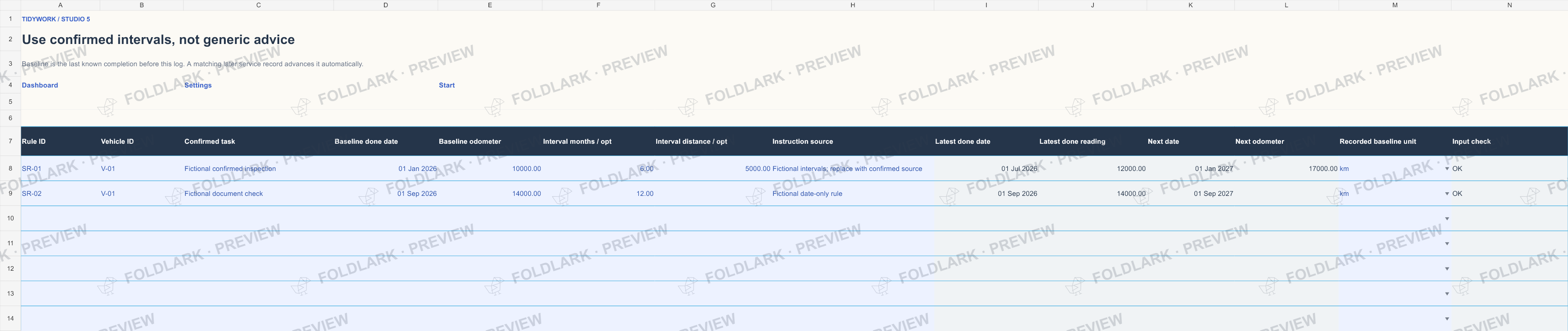 Service Rules: actual marked preview
