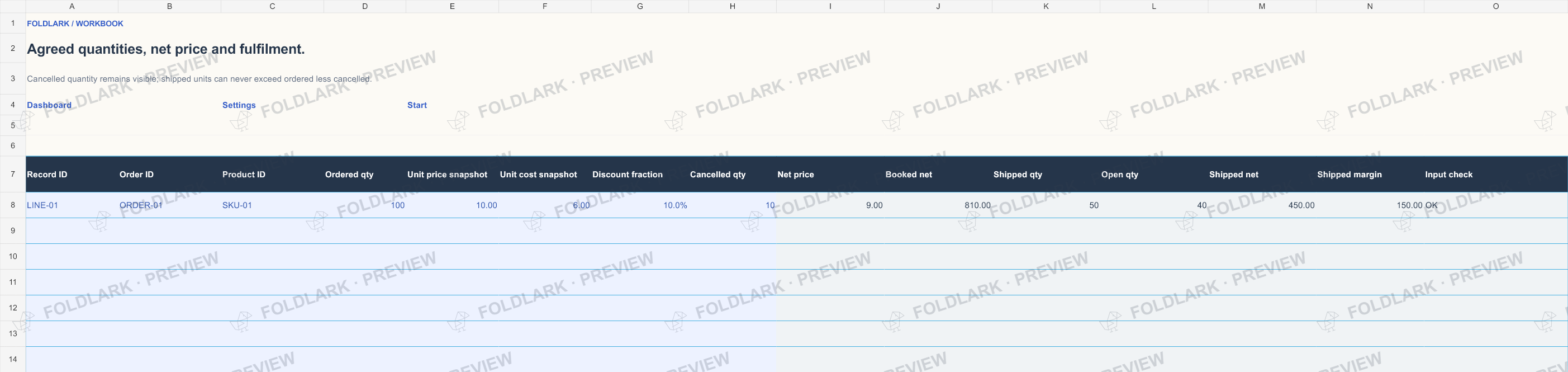 Order Lines: actual marked preview