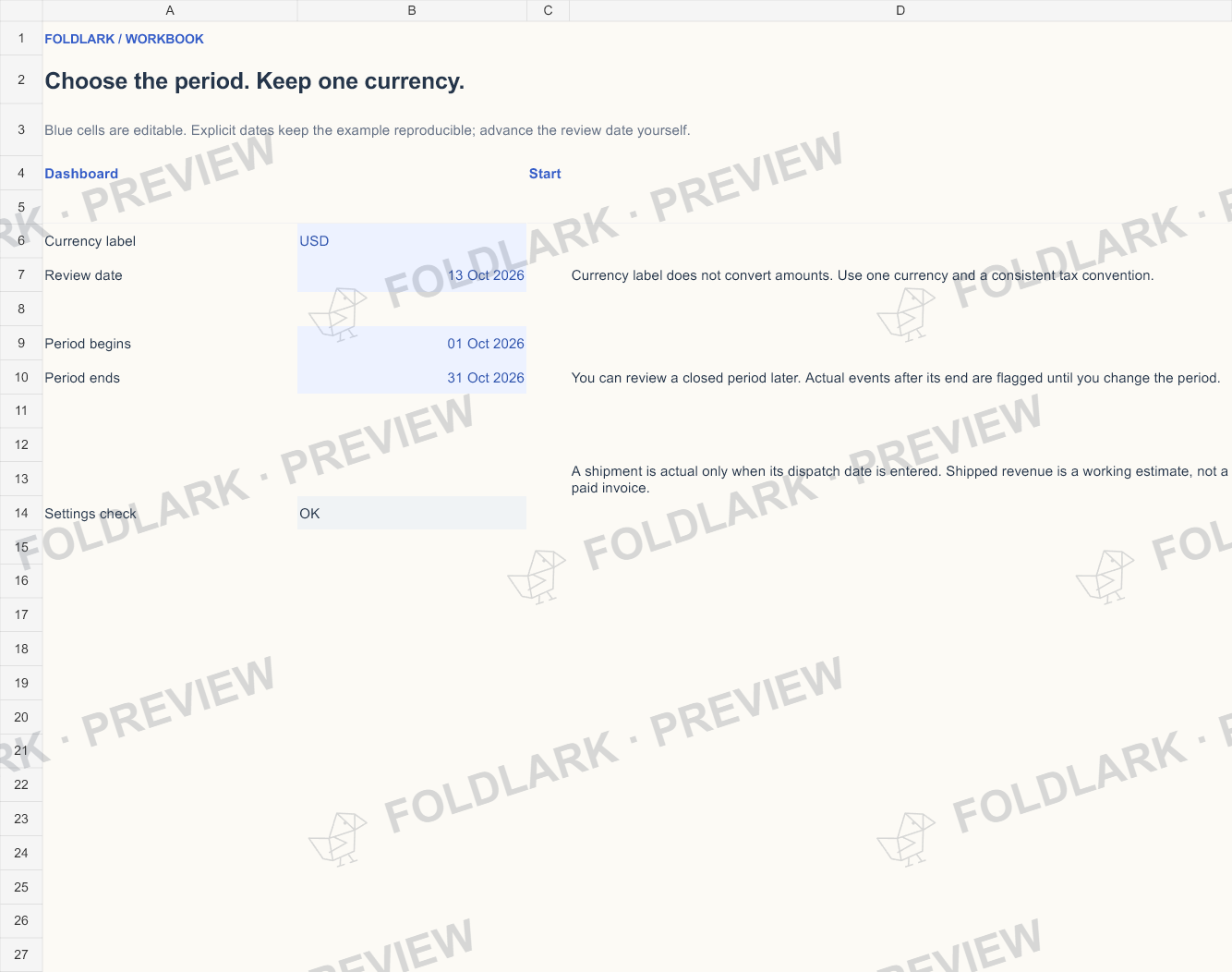 Settings: actual marked preview