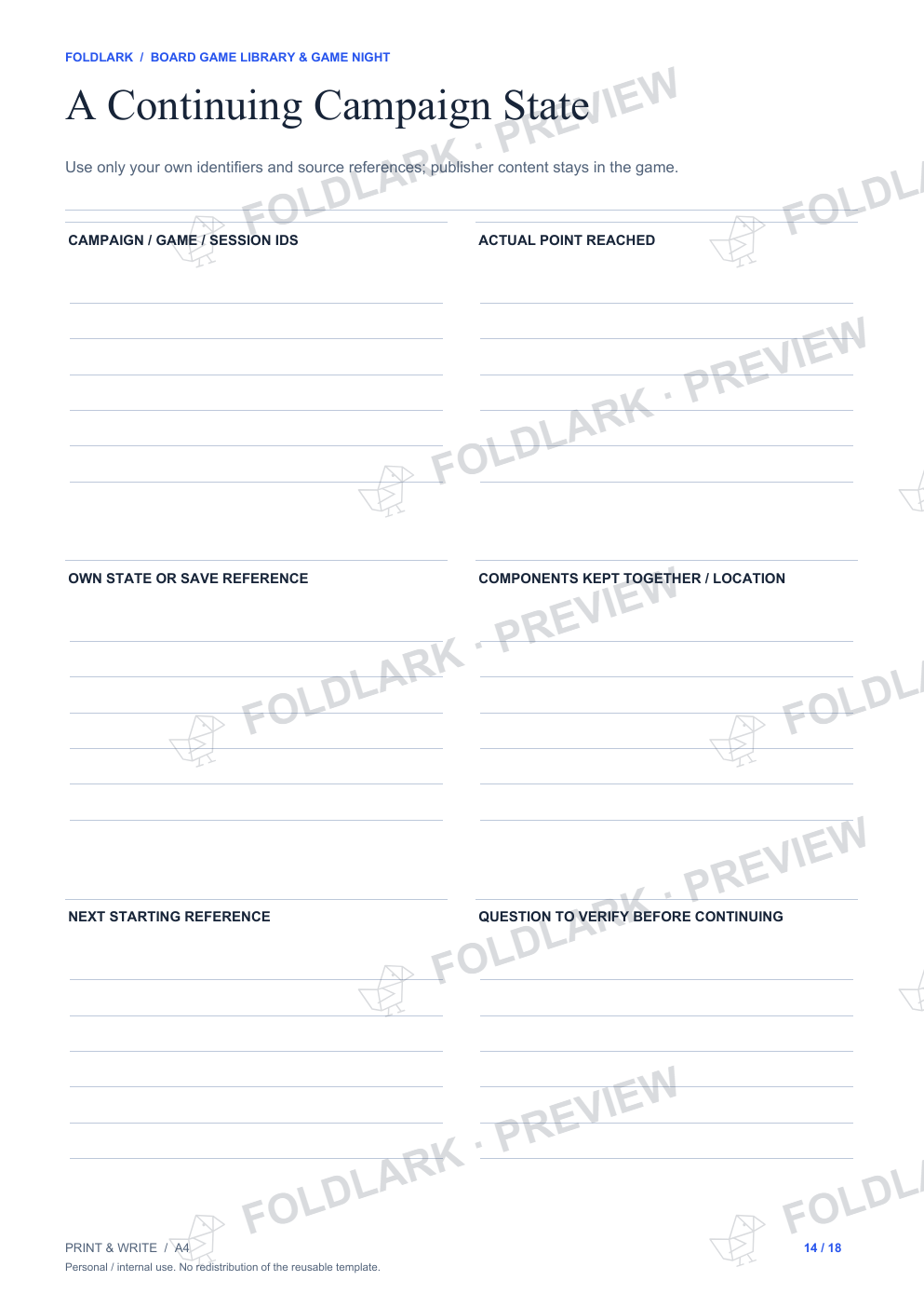 A Continuing Campaign State: actual marked preview